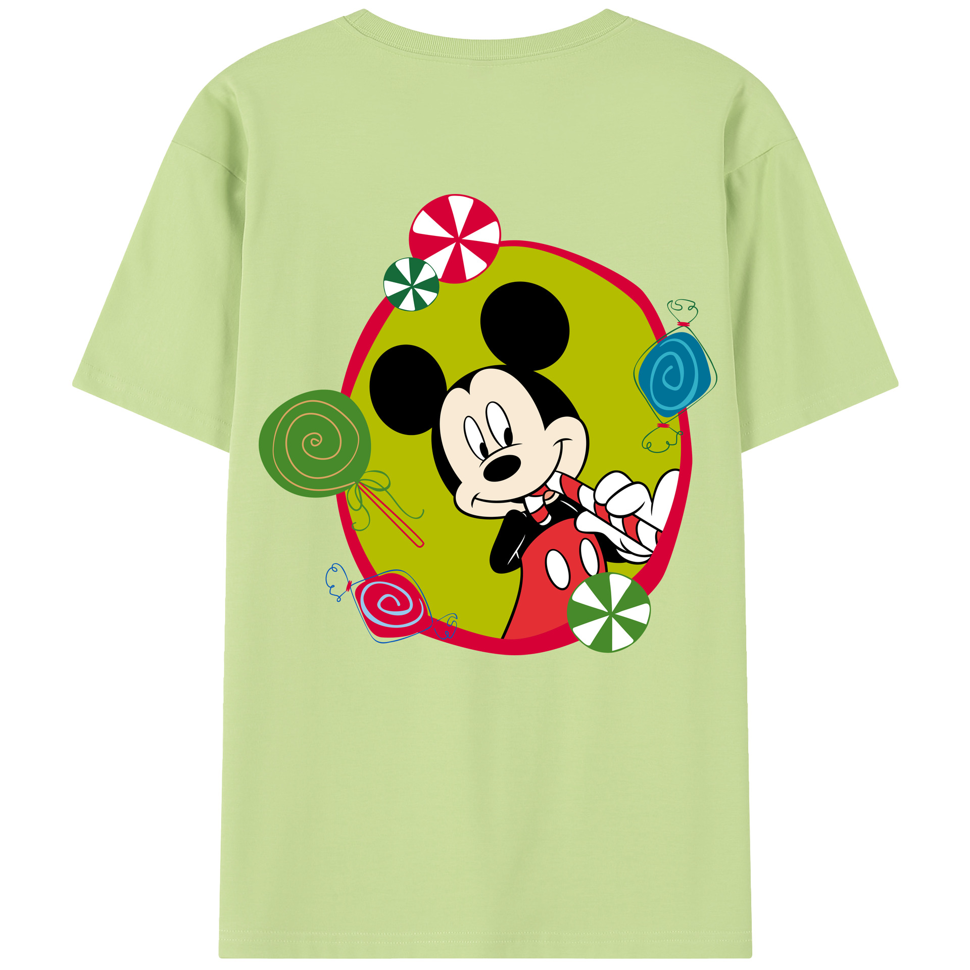 （画像用） ミッキーマウス Mickey Mouse 綿100％半袖Tシャツ（背面プリント）
